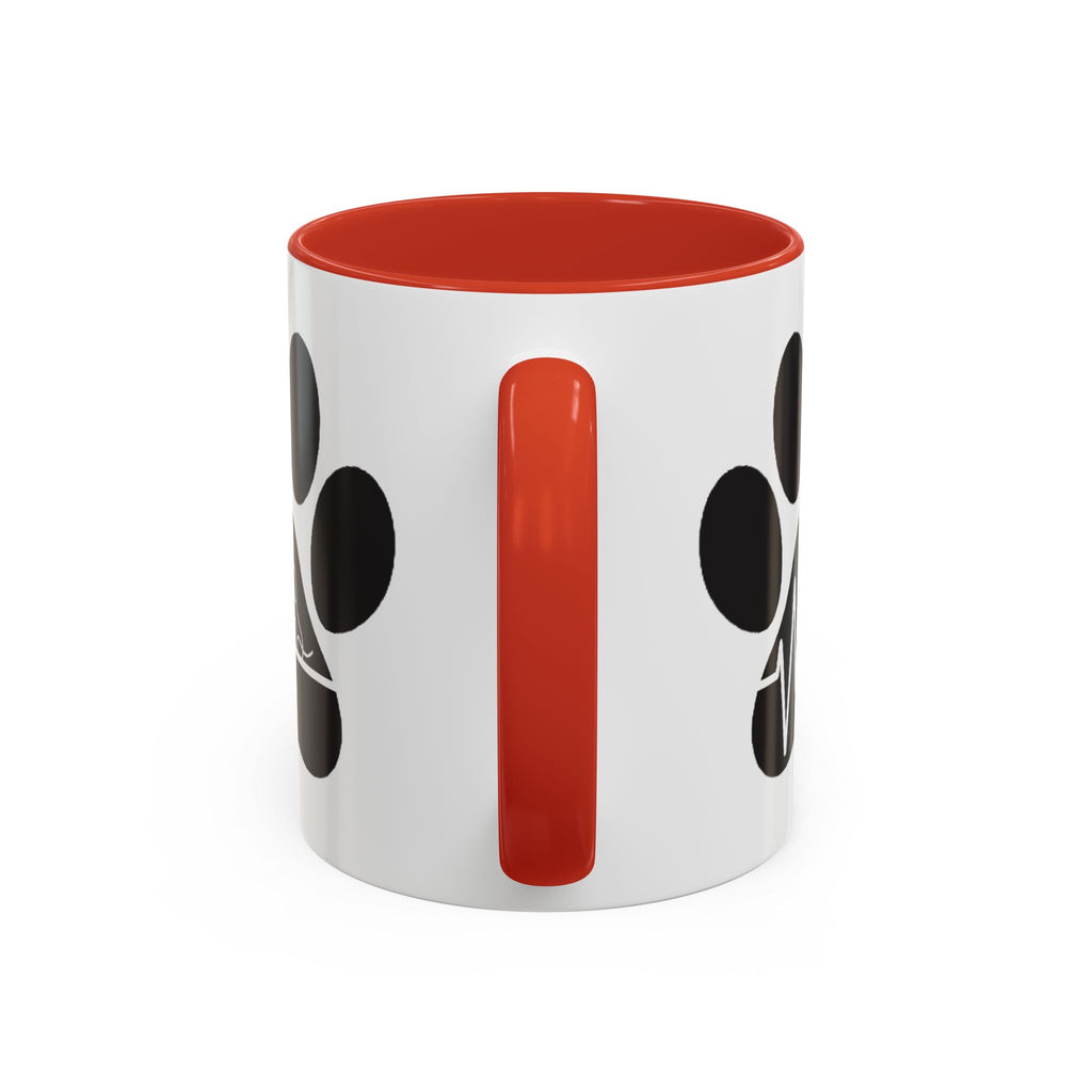 Dog Paw Heartbeat Coffee Mug — Pet Lover Accent Mug (11/15oz)