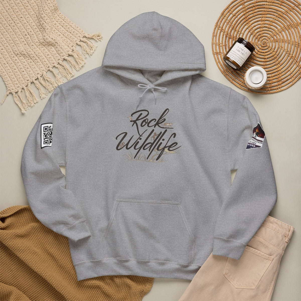 Hoodie - Rock Wildlife Script Pullover Hoodie