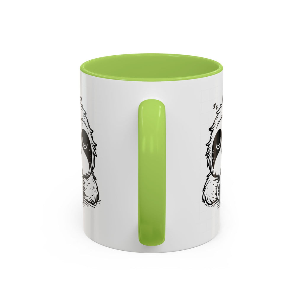 Cute Sloth Coffee Mug (Accent, 11/15oz) — Adorable Cartoon Sloth Holding Coffee Cup
