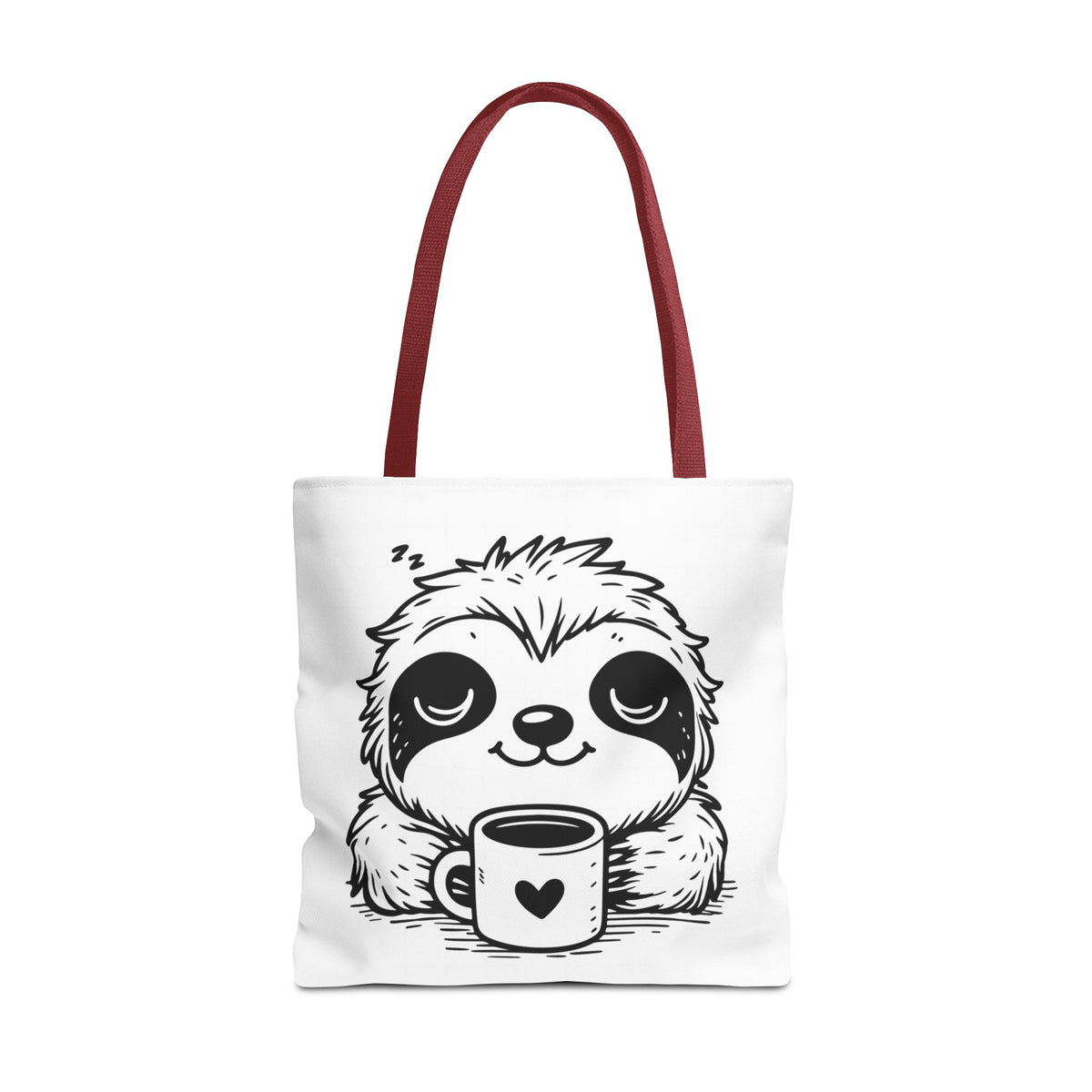 Sloth Coffee Tote Bag — Cute Relaxed Sloth Holding Mug