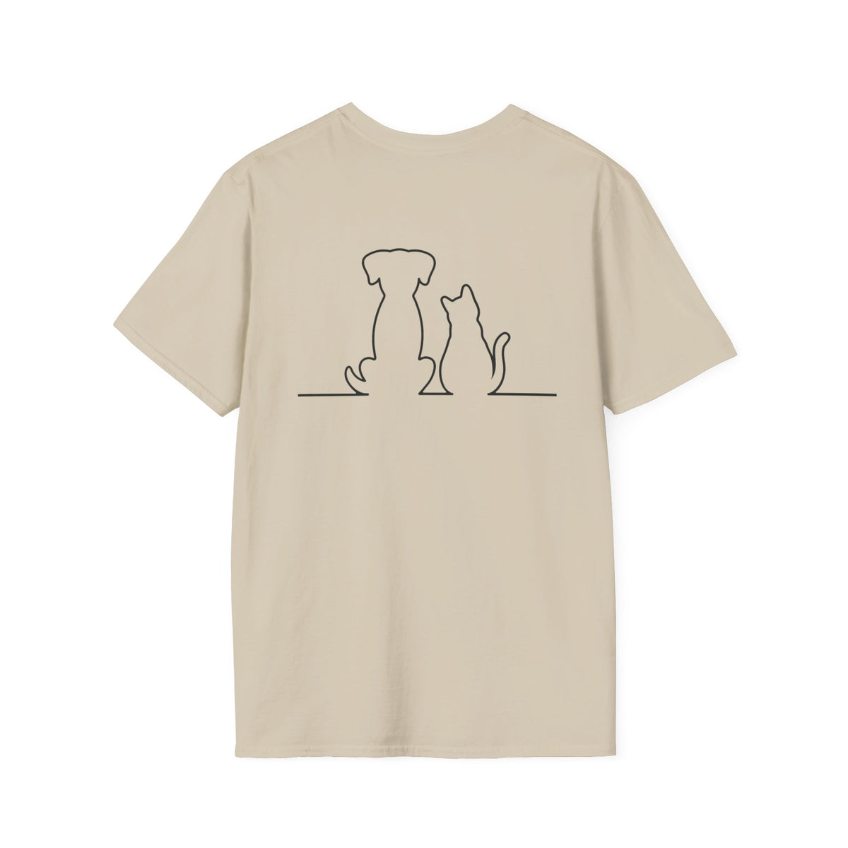 Dog and Cat Outline Tee — Minimal Pet Silhouette T-Shirt