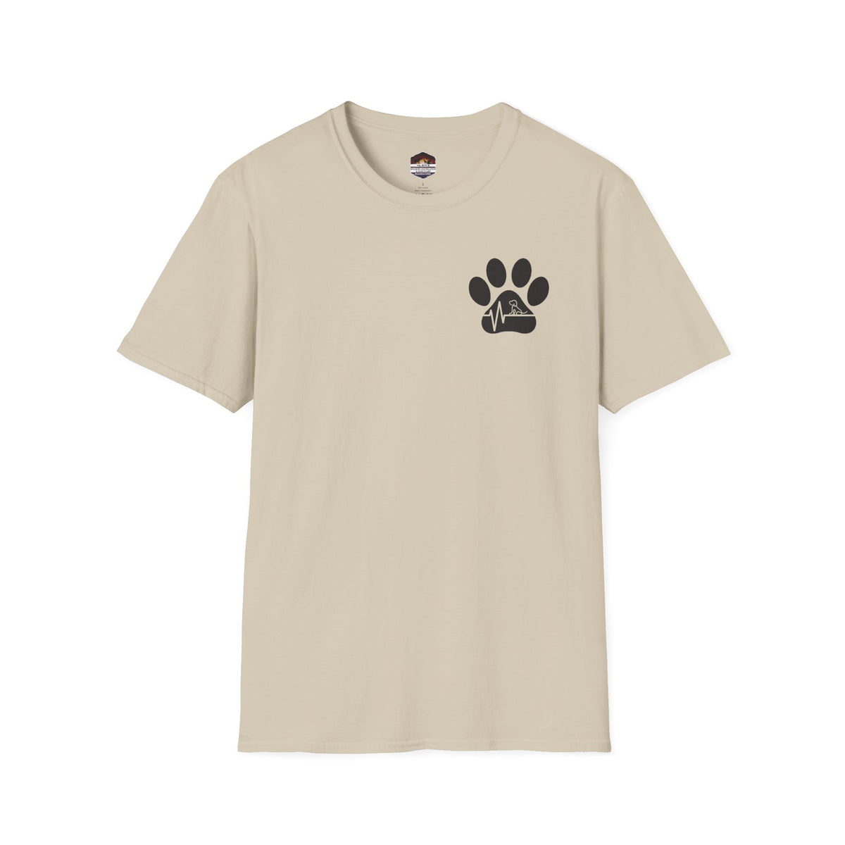 T-Shirt — Paw & Heartbeat EKG Design (Pet Lover Tee)