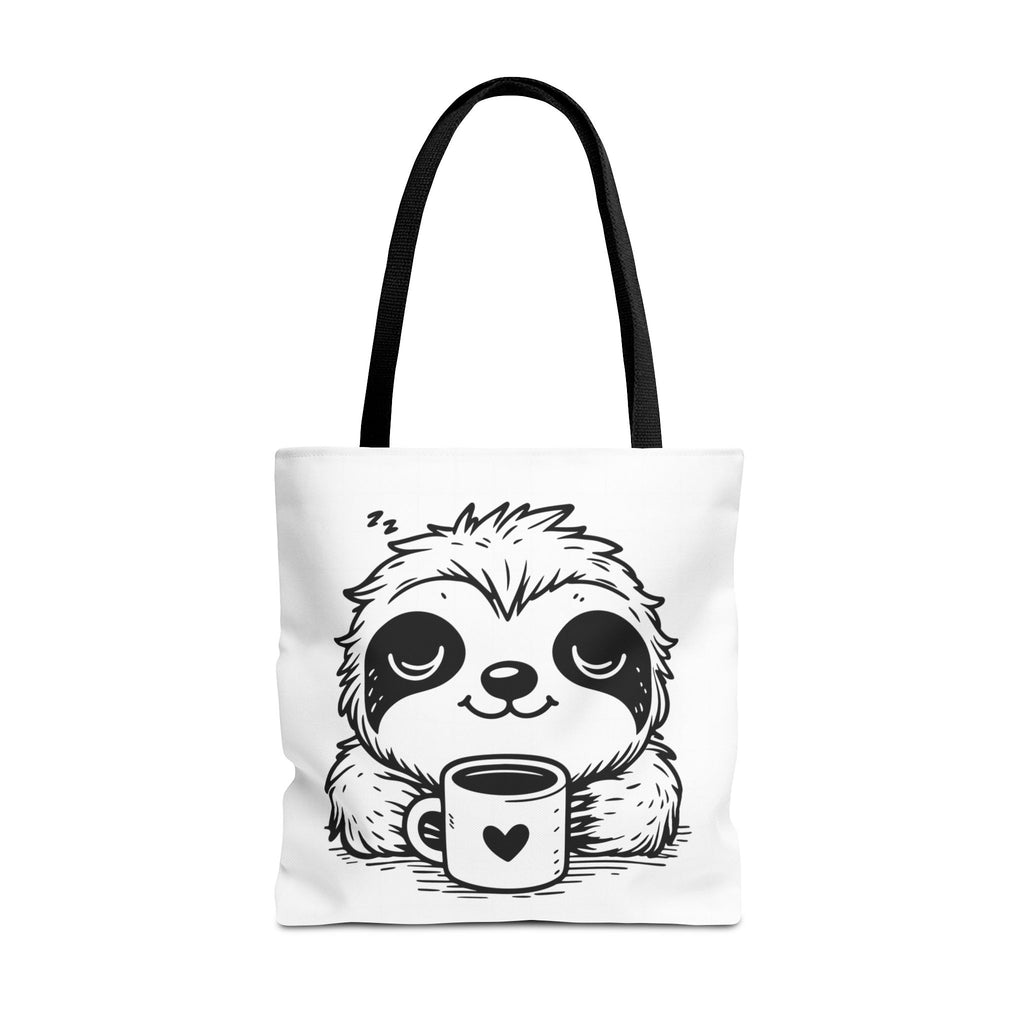 Sloth Coffee Tote Bag — Cute Relaxed Sloth Holding Mug