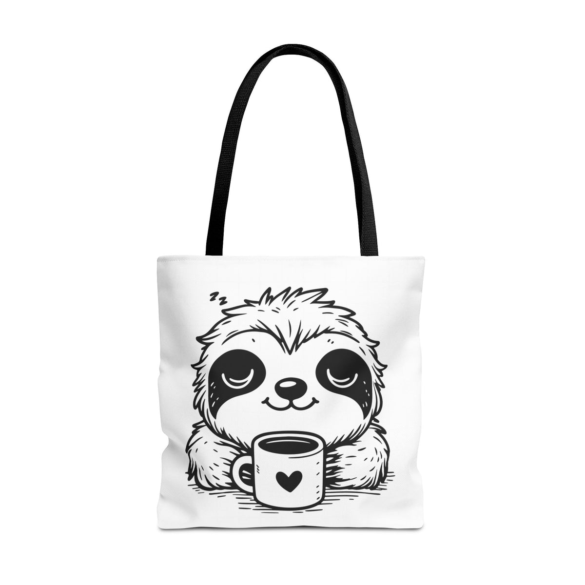 Sloth Coffee Tote Bag — Cute Relaxed Sloth Holding Mug