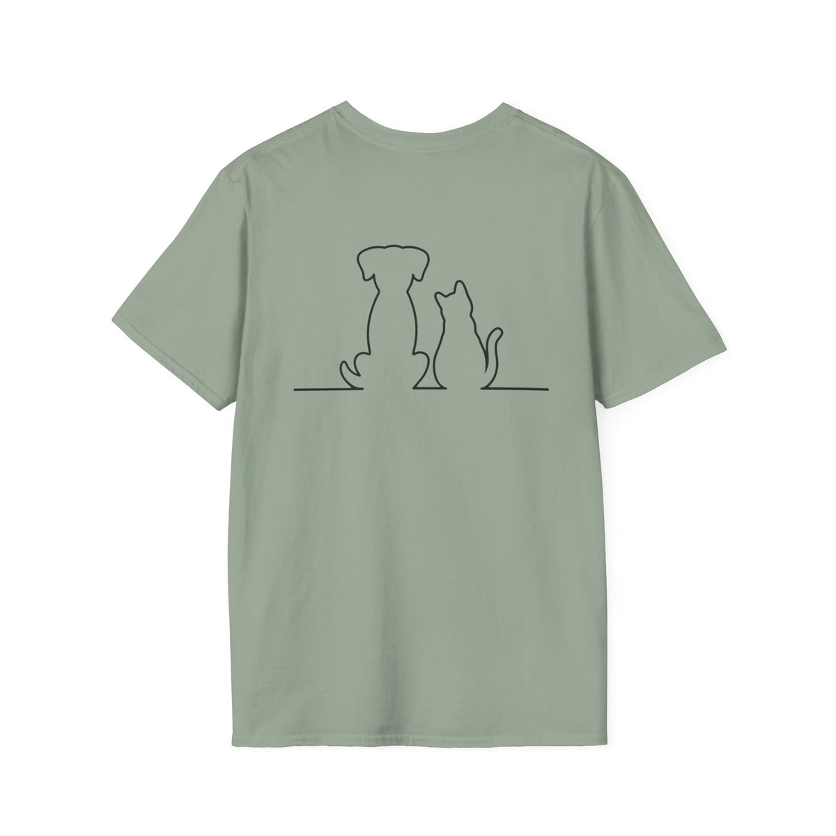 Dog and Cat Outline Tee — Minimal Pet Silhouette T-Shirt