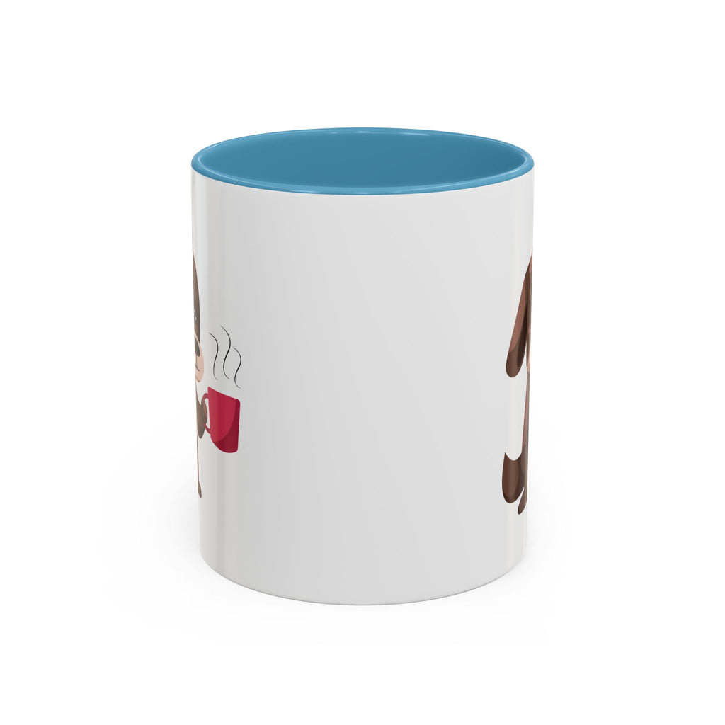 Cute Coffee Dog Mug — Adorable Puppy Holding Coffee Accent Mug (11/15 oz)