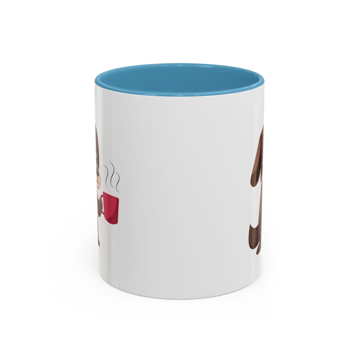 Cute Coffee Dog Mug — Adorable Puppy Holding Coffee Accent Mug (11/15 oz)