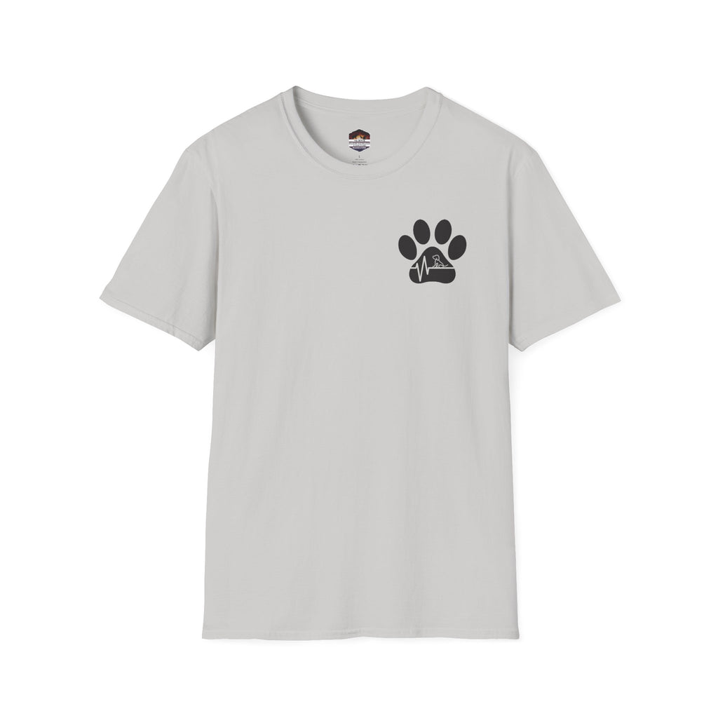 T-Shirt — Paw & Heartbeat EKG Design (Pet Lover Tee)