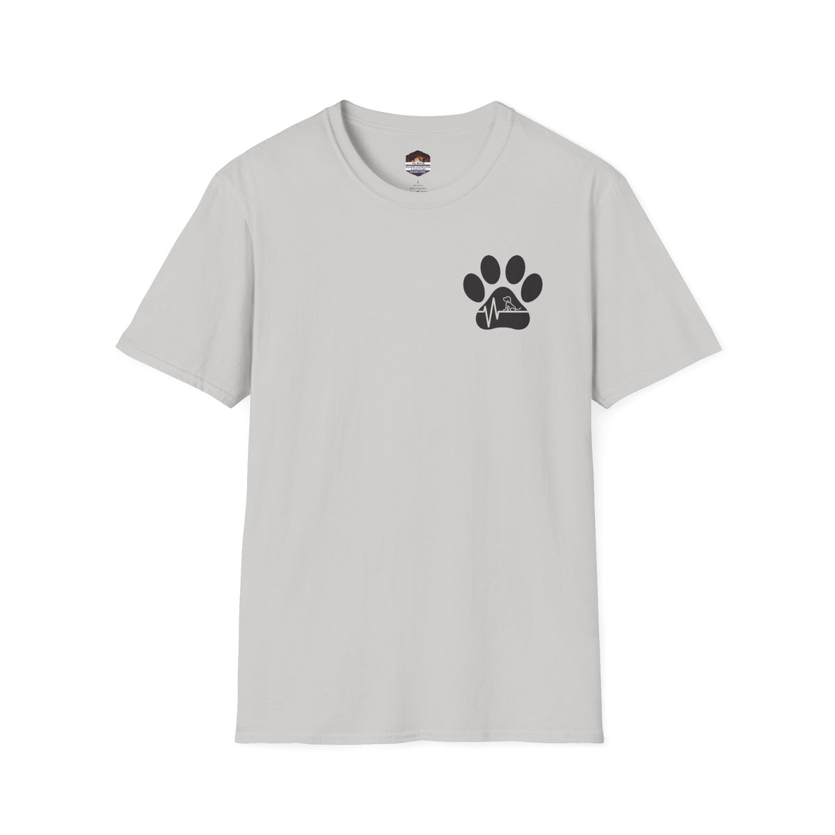 T-Shirt — Paw & Heartbeat EKG Design (Pet Lover Tee)