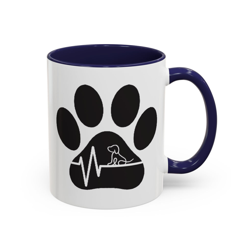 Dog Paw Heartbeat Coffee Mug — Pet Lover Accent Mug (11/15oz)