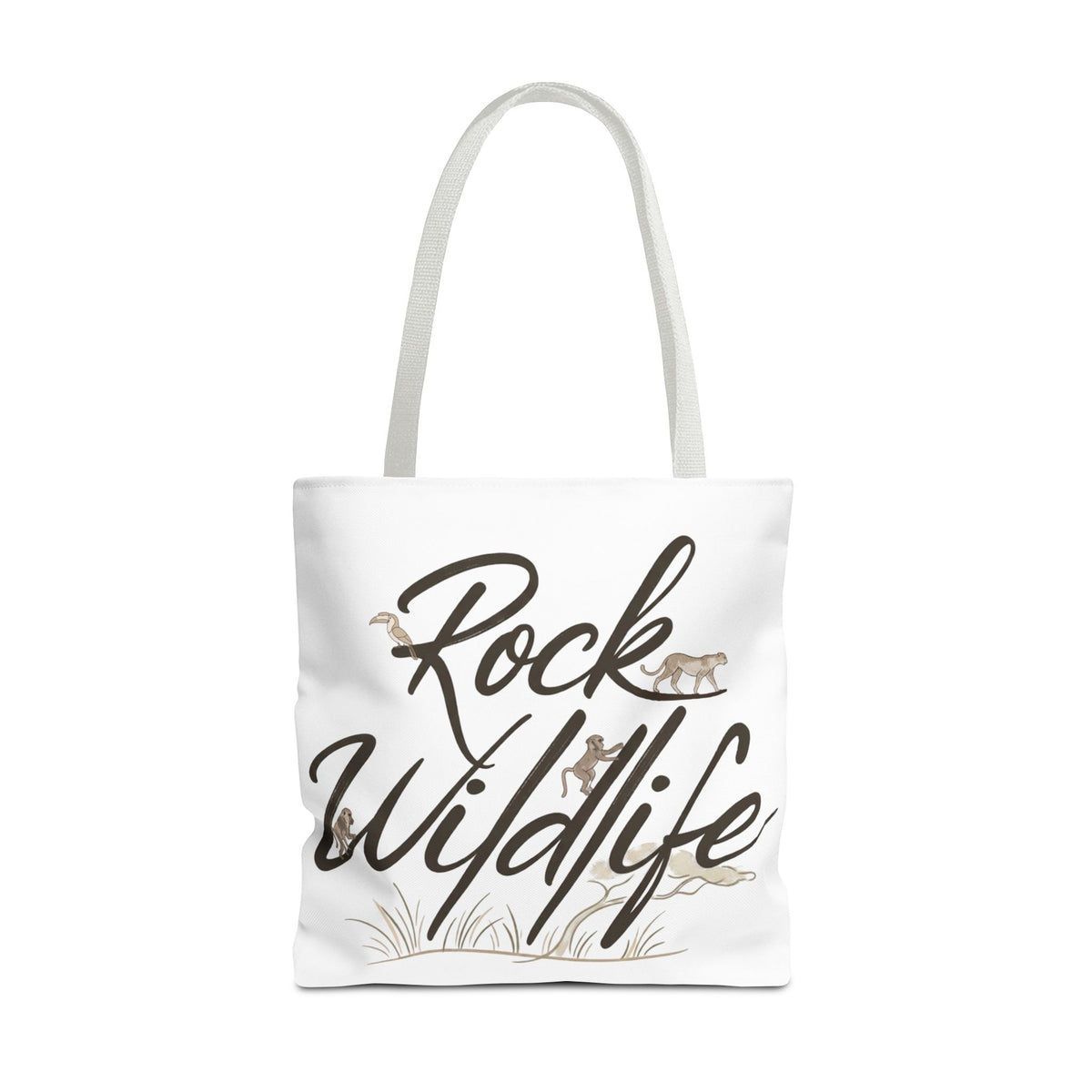 Rock Wildlife Tote Bag — Rustic Nature Animal Print Tote