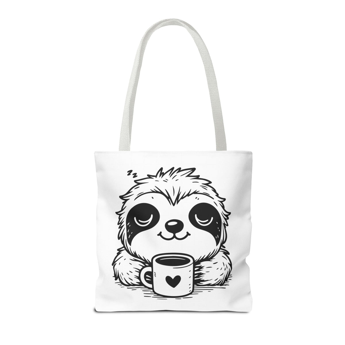 Sloth Coffee Tote Bag — Cute Relaxed Sloth Holding Mug