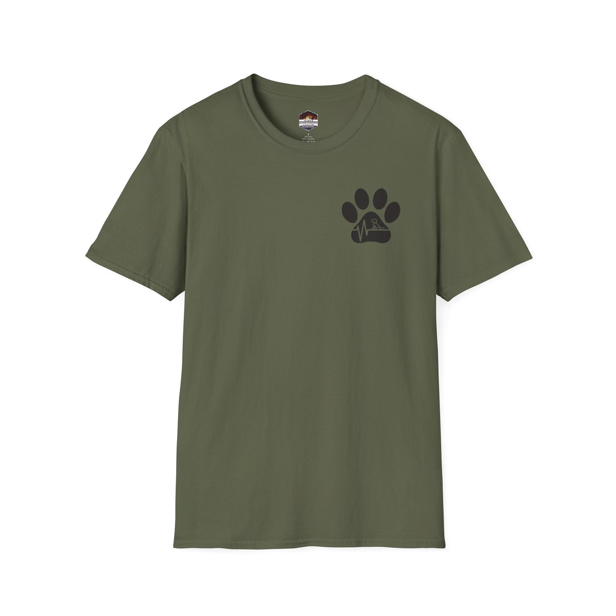 T-Shirt — Paw & Heartbeat EKG Design (Pet Lover Tee)