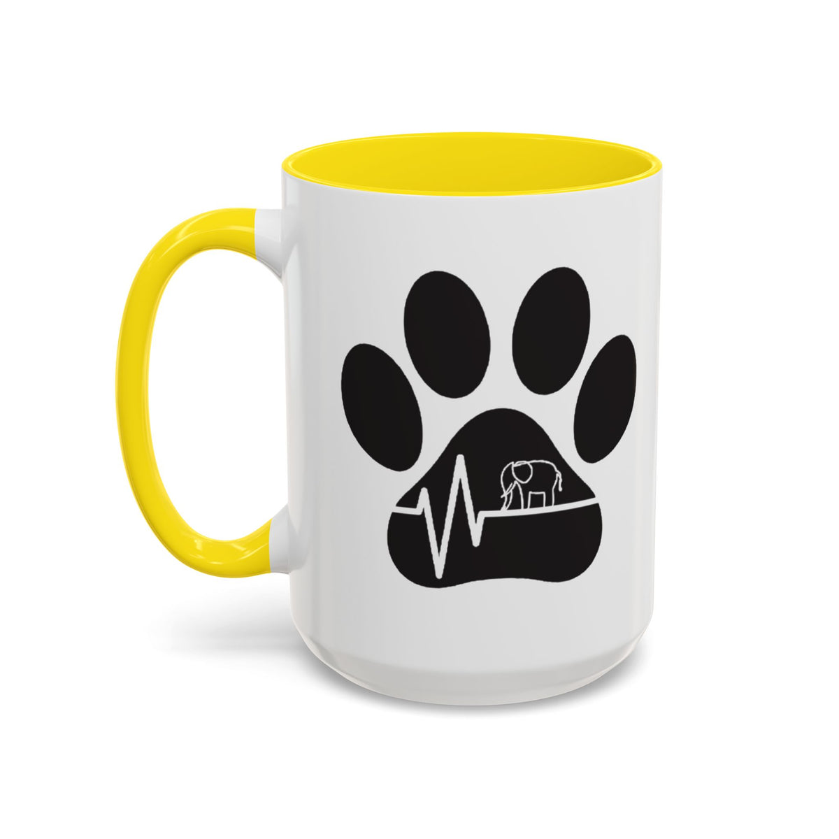 Elephant Paw Coffee Mug — Animal Rescue Heartbeat Accent Mug
