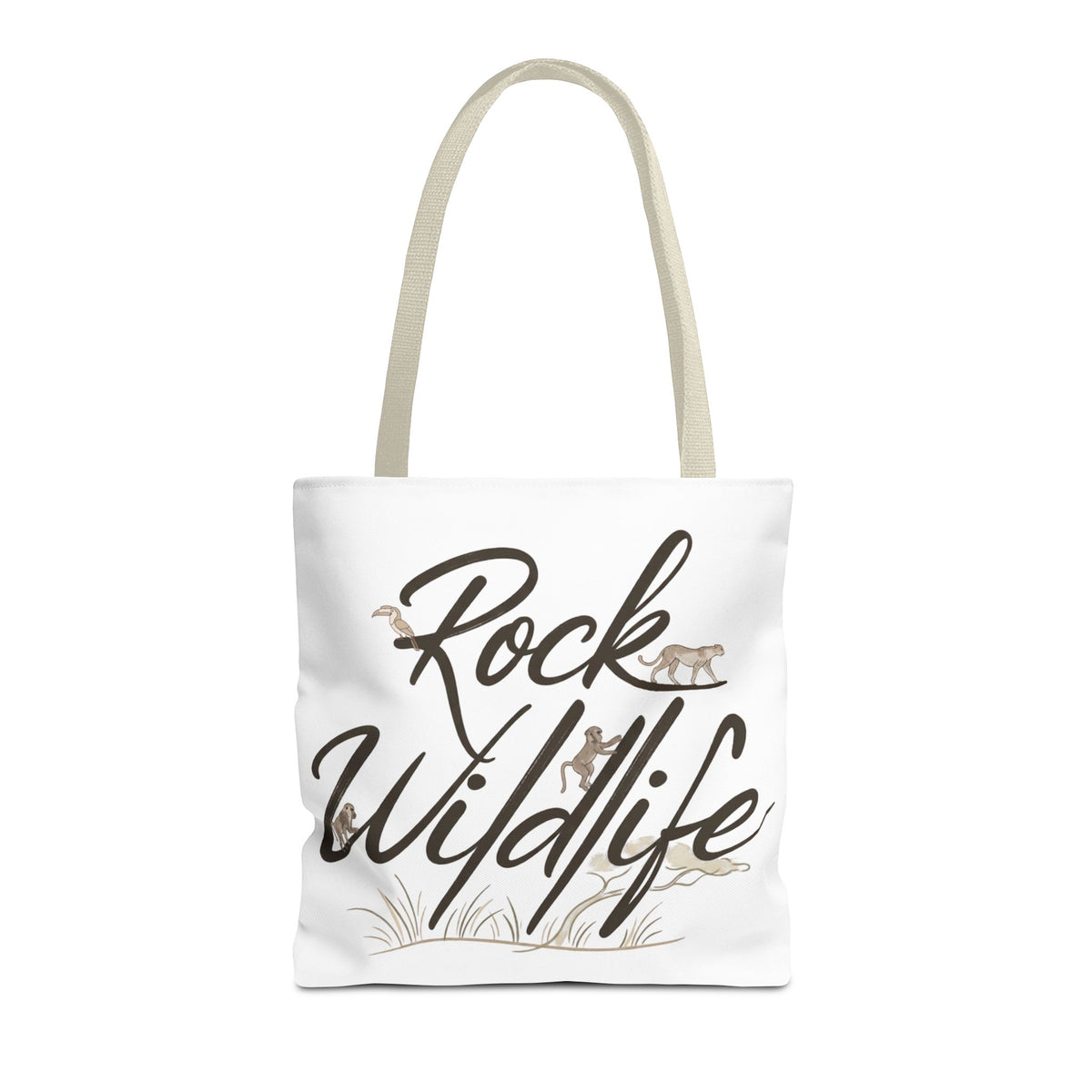 Rock Wildlife Tote Bag — Rustic Nature Animal Print Tote