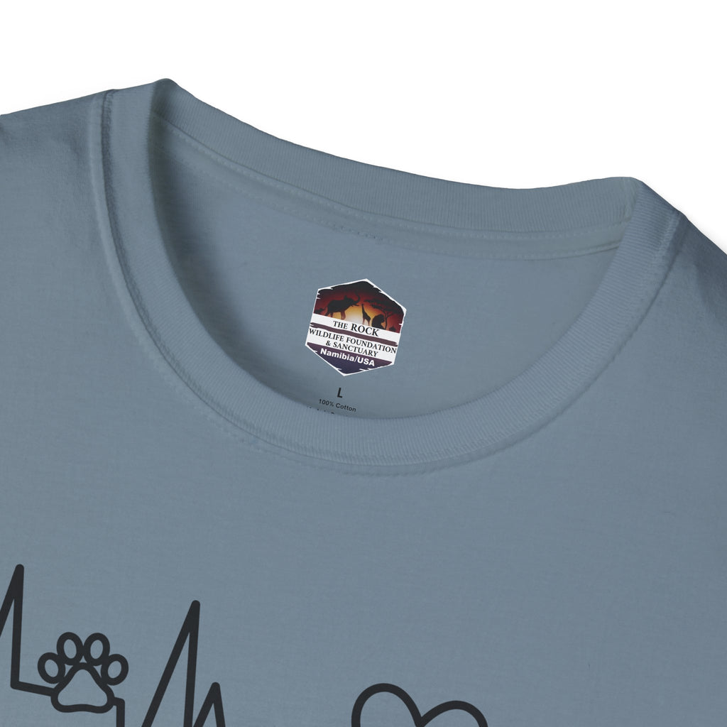 Heartbeat Paw & Heart T-Shirt — Pet Lover EKG Tee