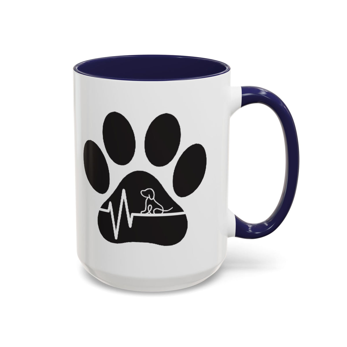 Dog Paw Heartbeat Coffee Mug — Pet Lover Accent Mug (11/15oz)