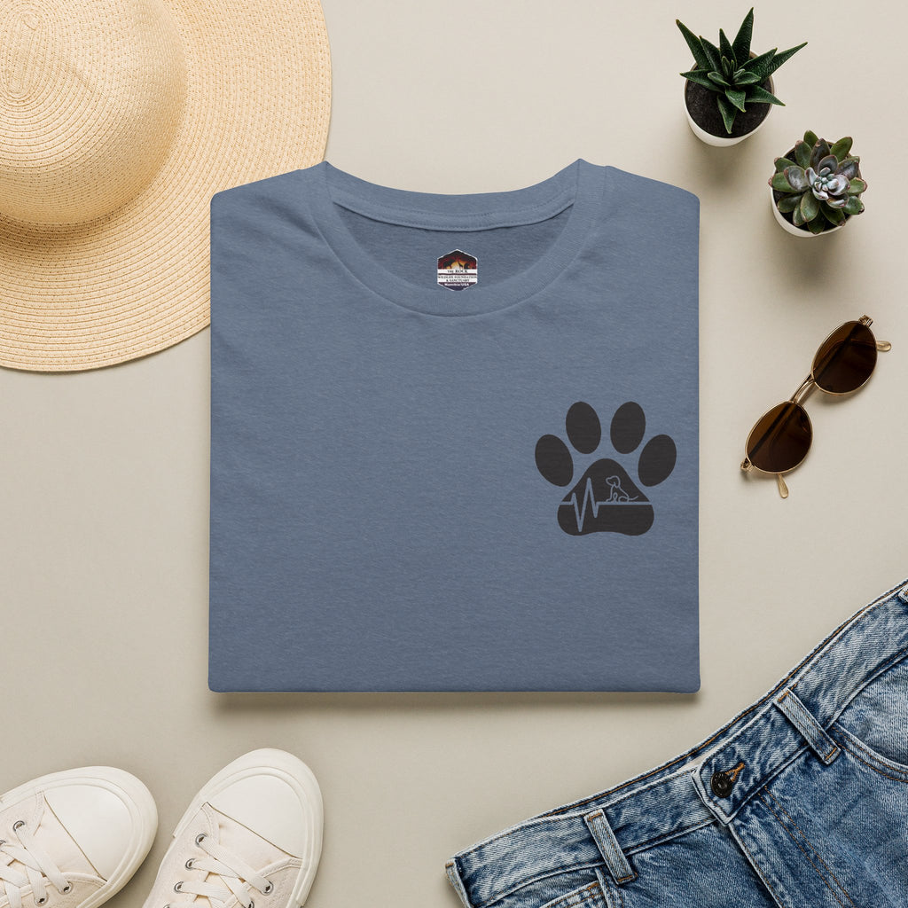 T-Shirt — Paw & Heartbeat EKG Design (Pet Lover Tee)