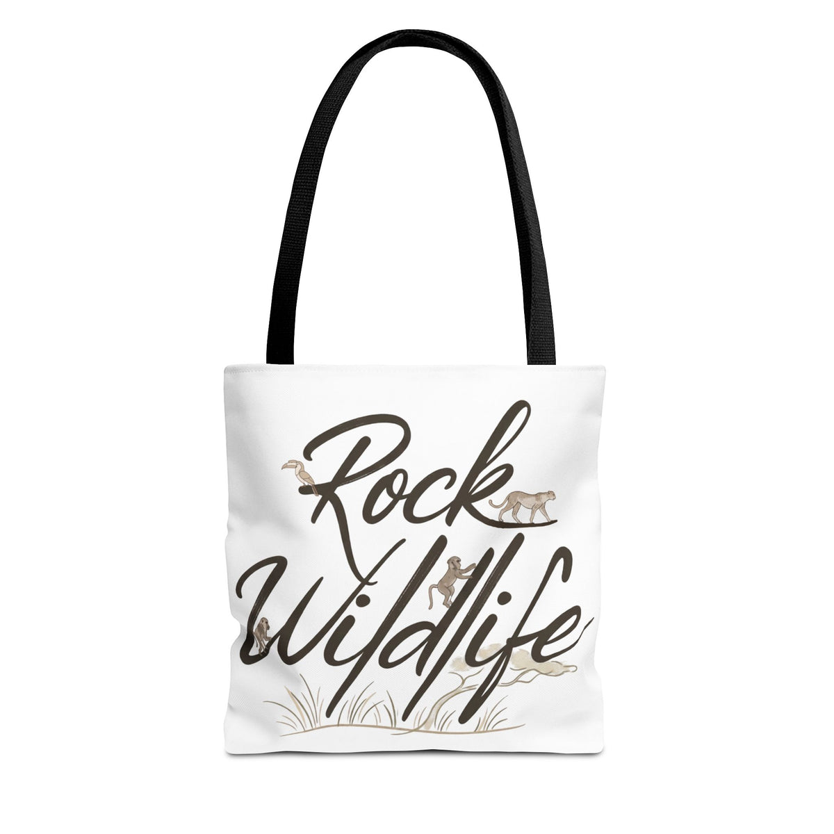 Rock Wildlife Tote Bag — Rustic Nature Animal Print Tote