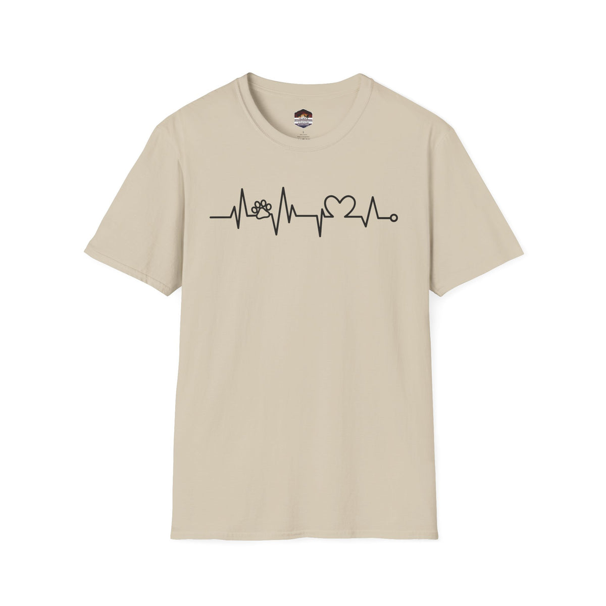 Heartbeat Paw & Heart T-Shirt — Pet Lover EKG Tee