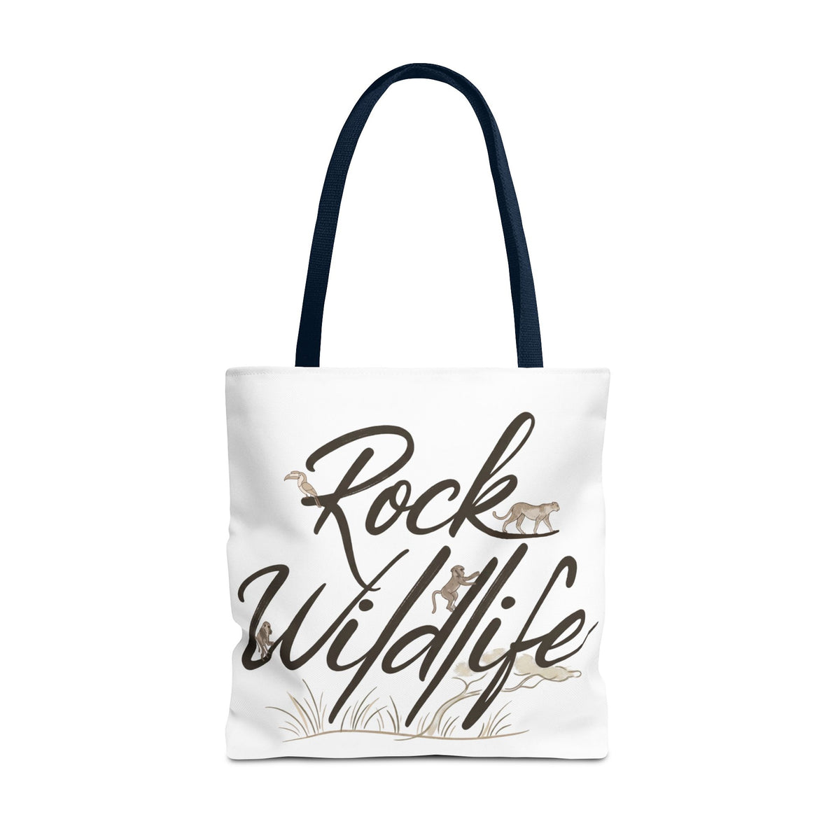 Rock Wildlife Tote Bag — Rustic Nature Animal Print Tote