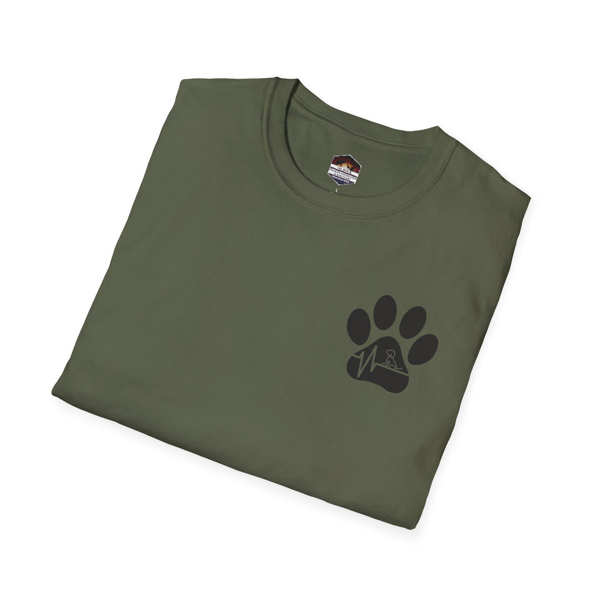 T-Shirt — Paw & Heartbeat EKG Design (Pet Lover Tee)