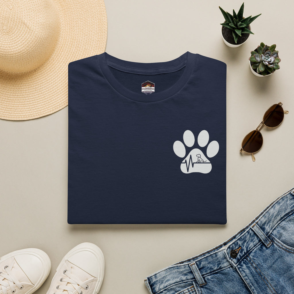 T-Shirt — Paw & Heartbeat EKG Design (Pet Lover Tee)