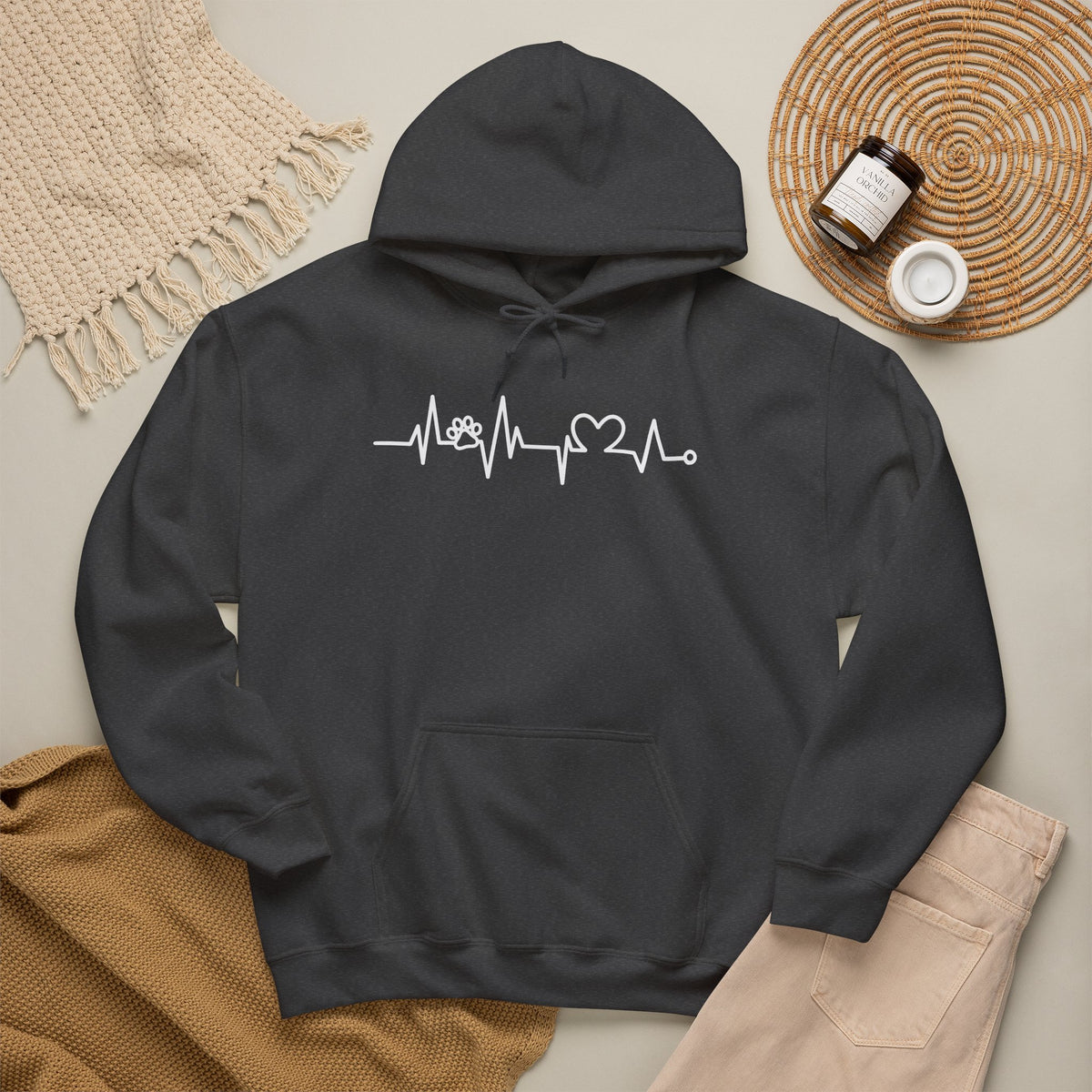 Nurse Heartbeat Hoodie – EKG Pulse with Stethoscope & Heart Graphic
