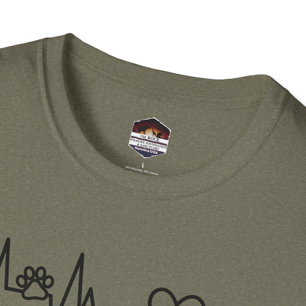 Heartbeat Paw & Heart T-Shirt — Pet Lover EKG Tee