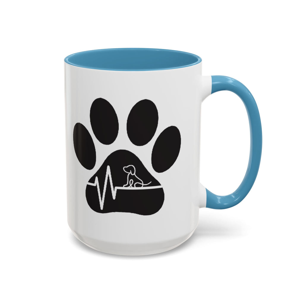Dog Paw Heartbeat Coffee Mug — Pet Lover Accent Mug (11/15oz)