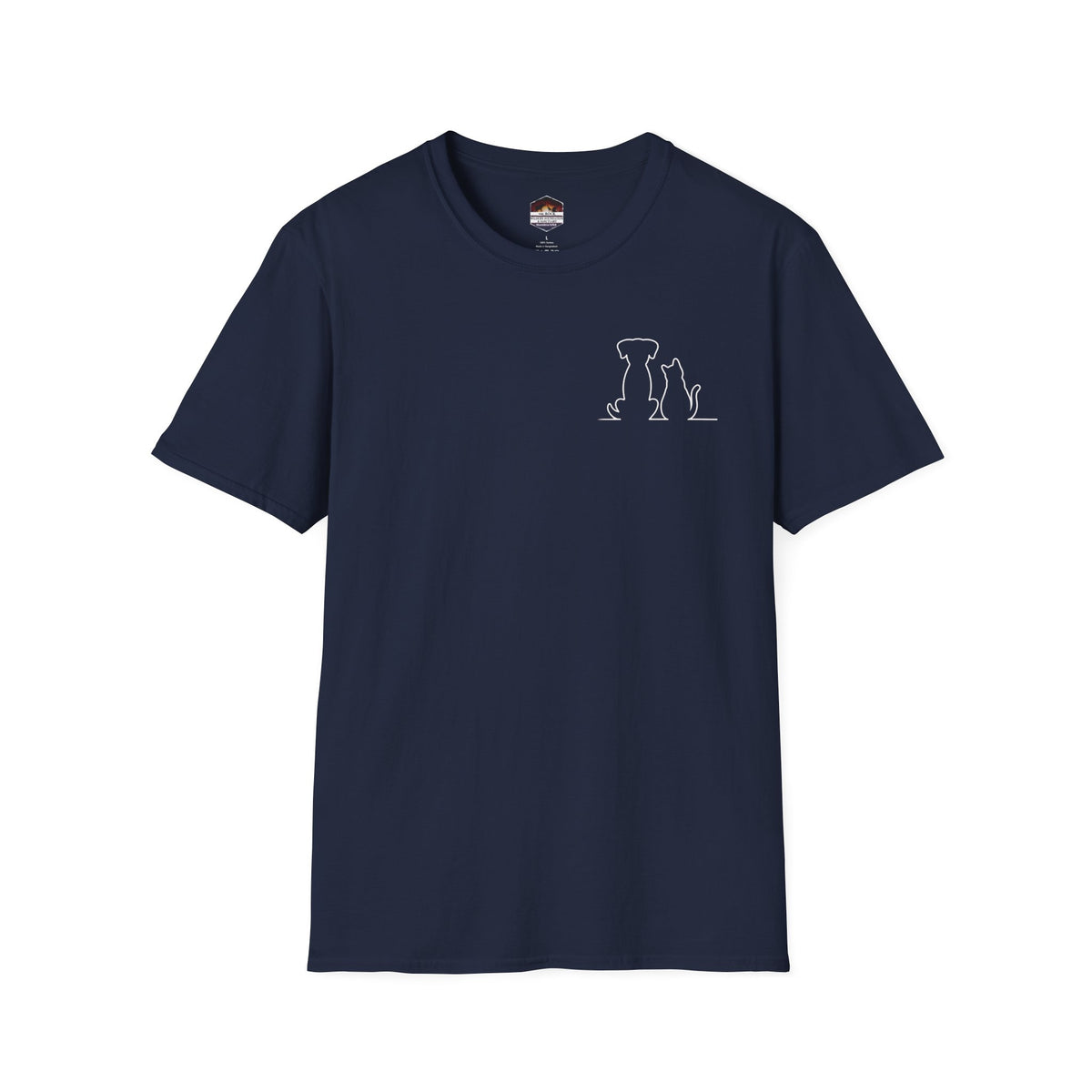 Dog and Cat Outline Tee — Minimal Pet Silhouette T-Shirt