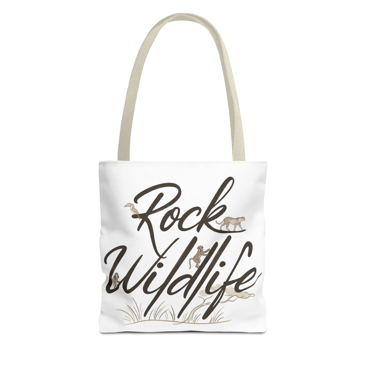 Rock Wildlife Tote Bag — Rustic Nature Animal Print Tote