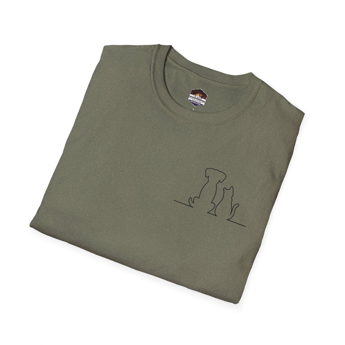 Dog and Cat Outline Tee — Minimal Pet Silhouette T-Shirt