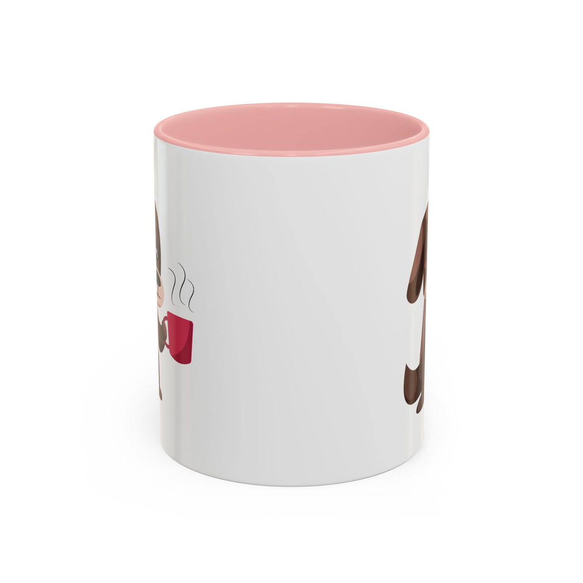 Cute Coffee Dog Mug — Adorable Puppy Holding Coffee Accent Mug (11/15 oz)