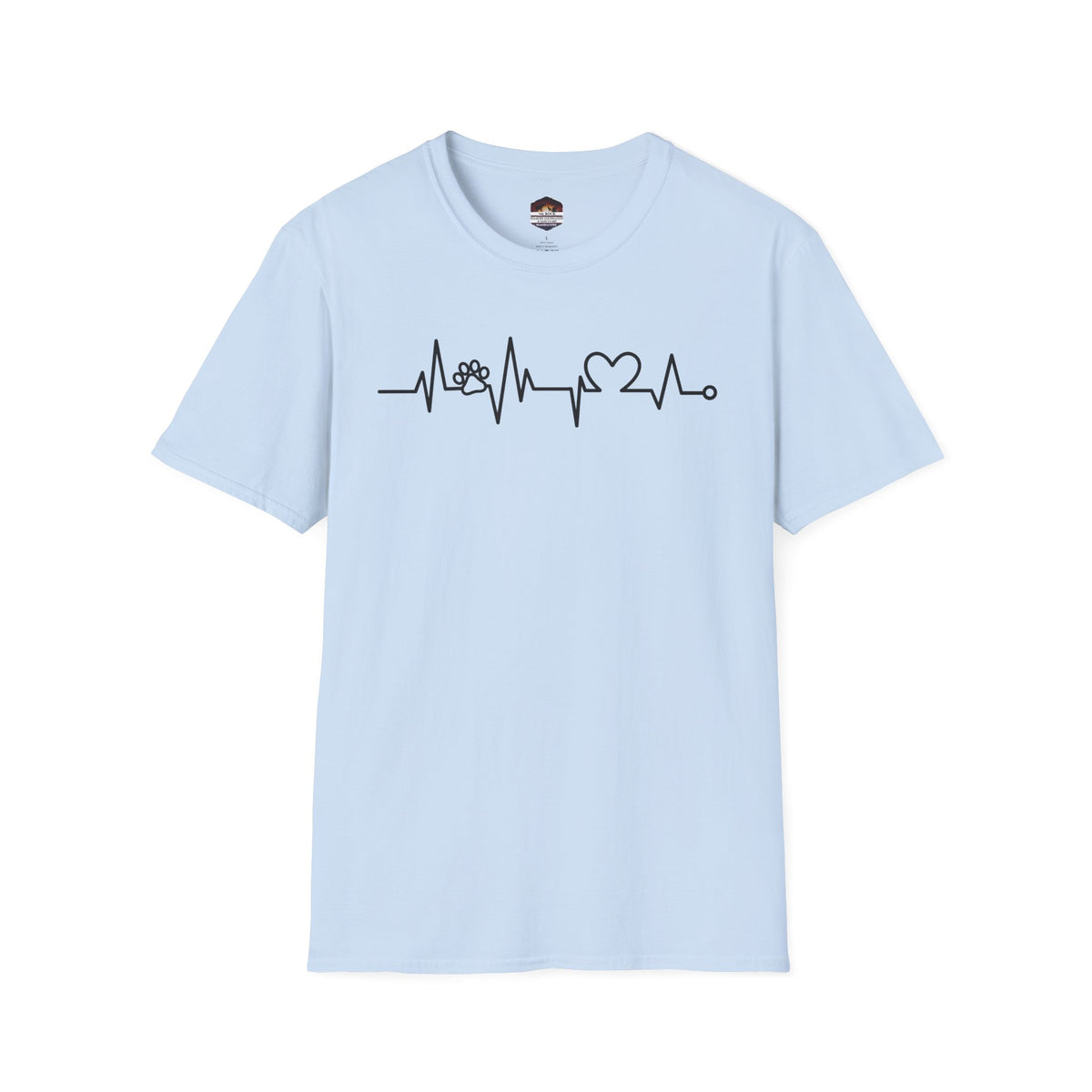 Heartbeat Paw & Heart T-Shirt — Pet Lover EKG Tee
