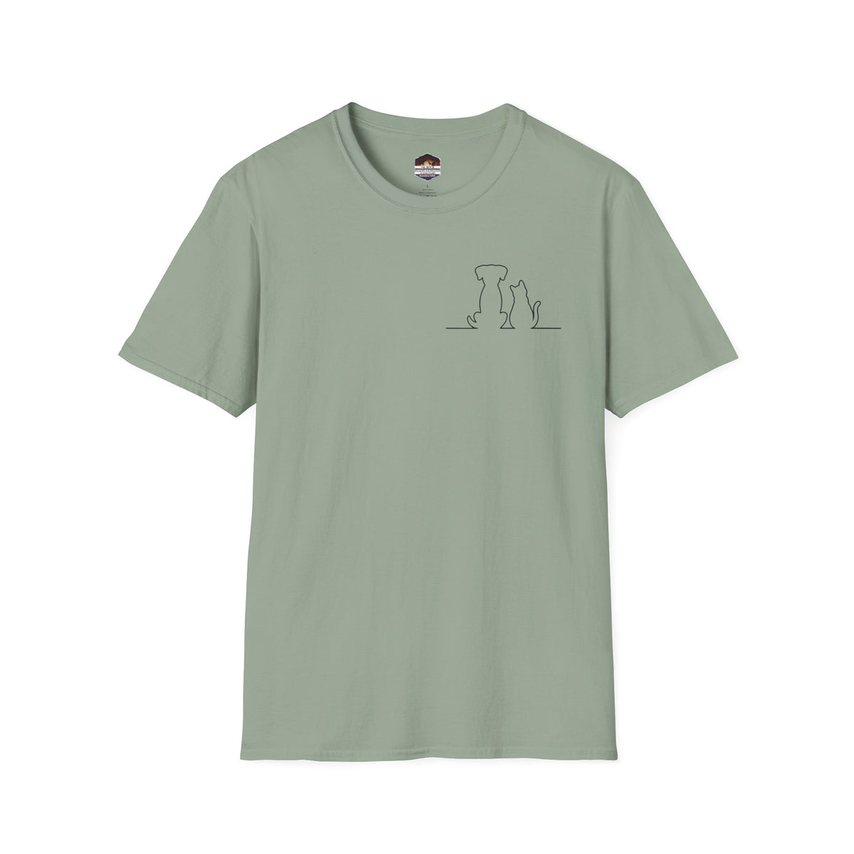 Dog and Cat Outline Tee — Minimal Pet Silhouette T-Shirt