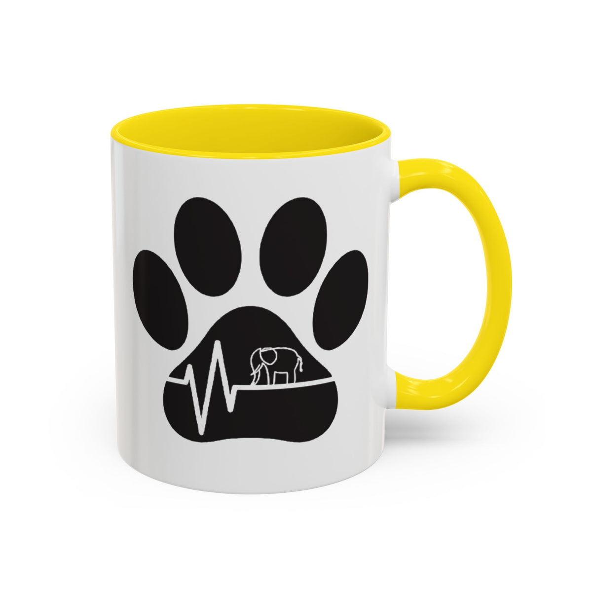 Elephant Paw Coffee Mug — Animal Rescue Heartbeat Accent Mug