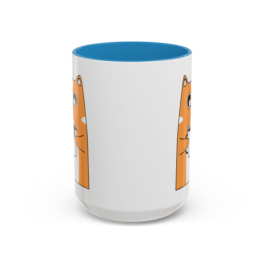 Sleepy Cat Accent Mug — 11/15oz Coffee Cup with Cat Design