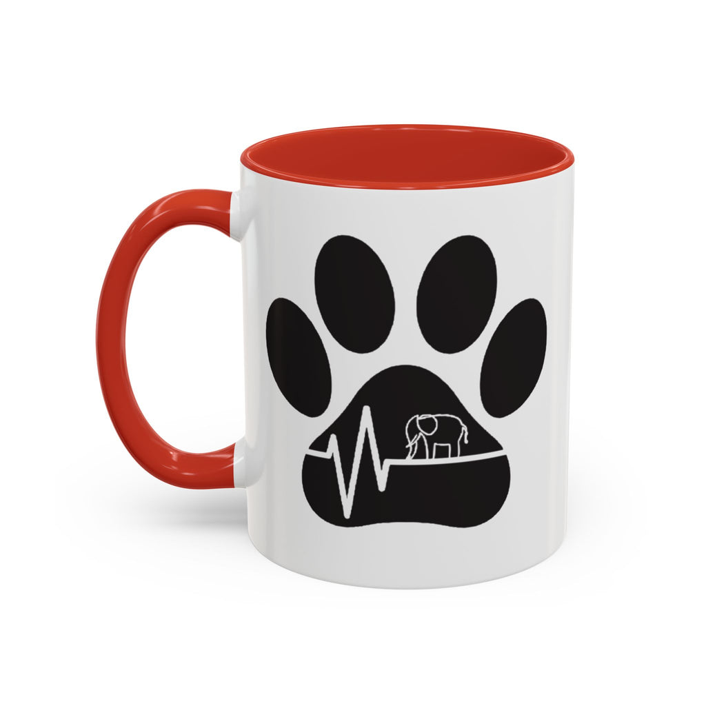 Elephant Paw Coffee Mug — Animal Rescue Heartbeat Accent Mug
