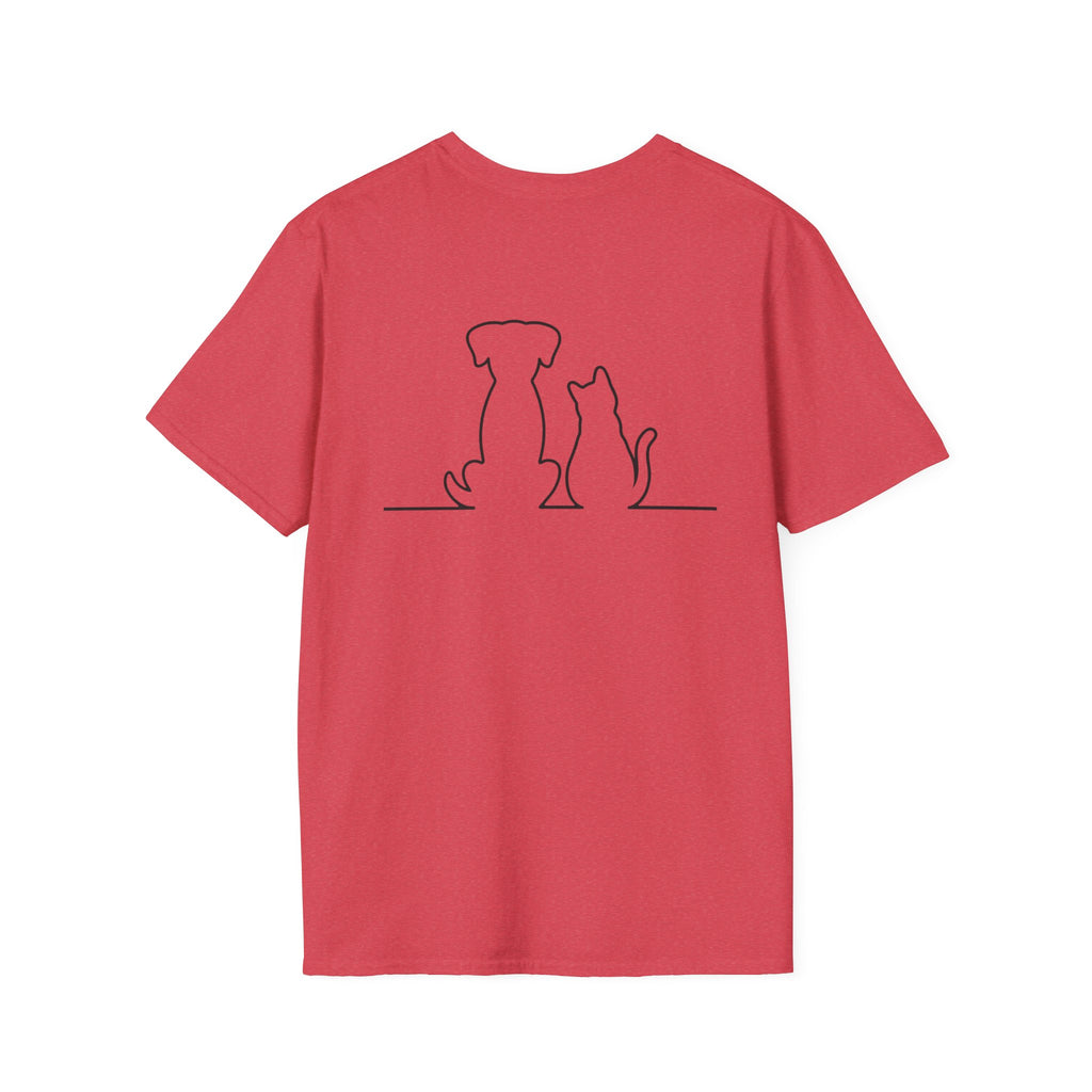 Dog and Cat Outline Tee — Minimal Pet Silhouette T-Shirt