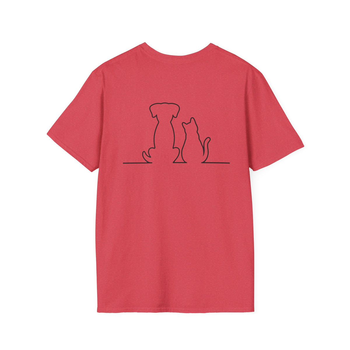 Dog and Cat Outline Tee — Minimal Pet Silhouette T-Shirt