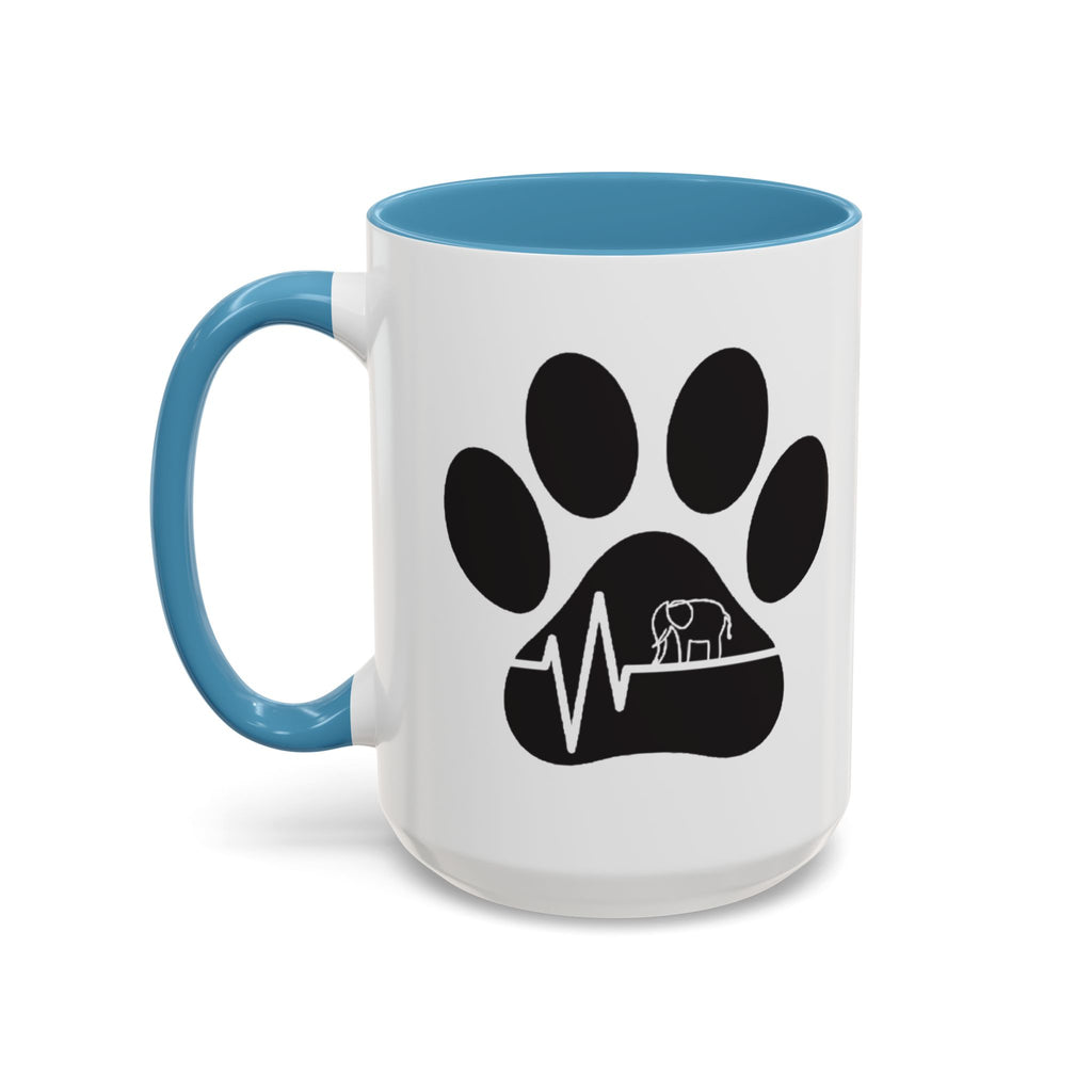 Elephant Paw Coffee Mug — Animal Rescue Heartbeat Accent Mug