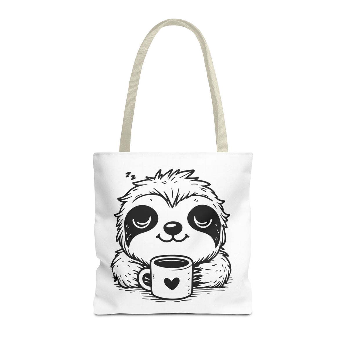 Sloth Coffee Tote Bag — Cute Relaxed Sloth Holding Mug