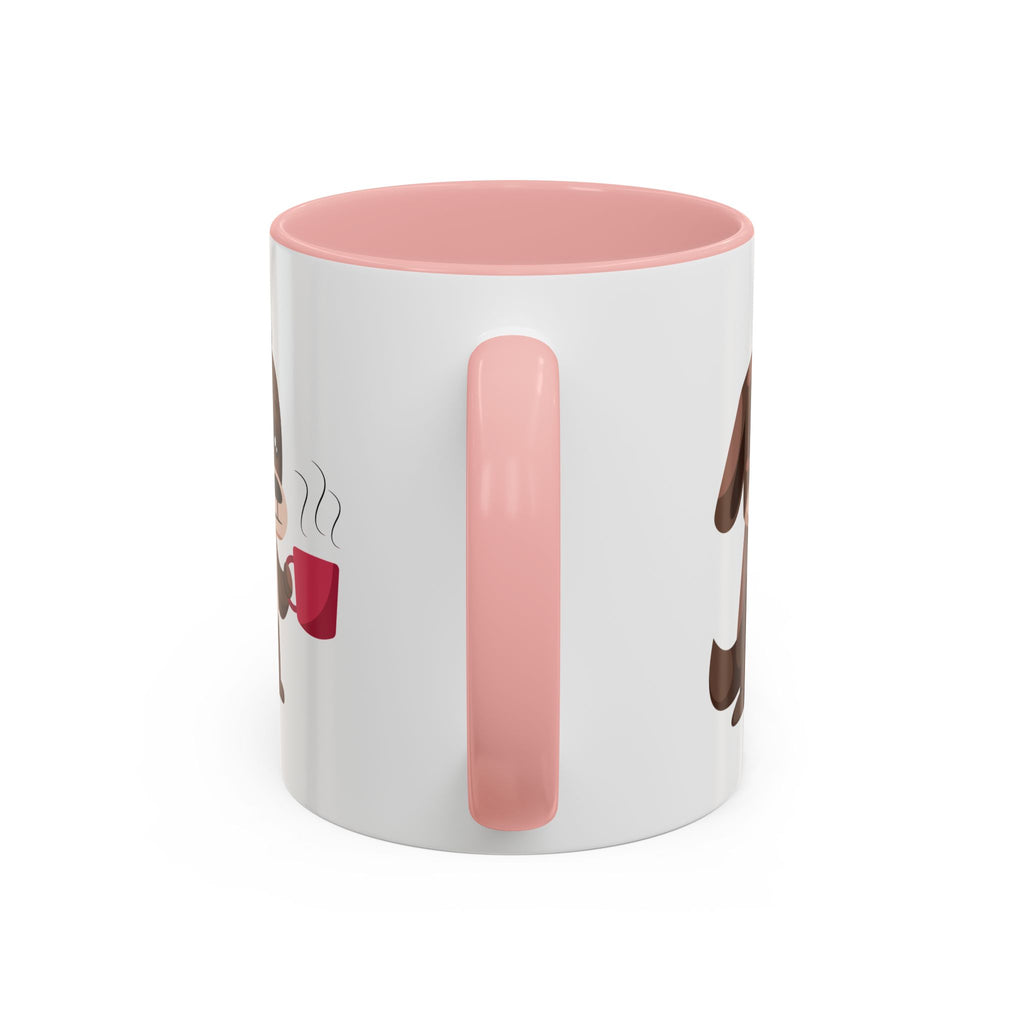 Cute Coffee Dog Mug — Adorable Puppy Holding Coffee Accent Mug (11/15 oz)