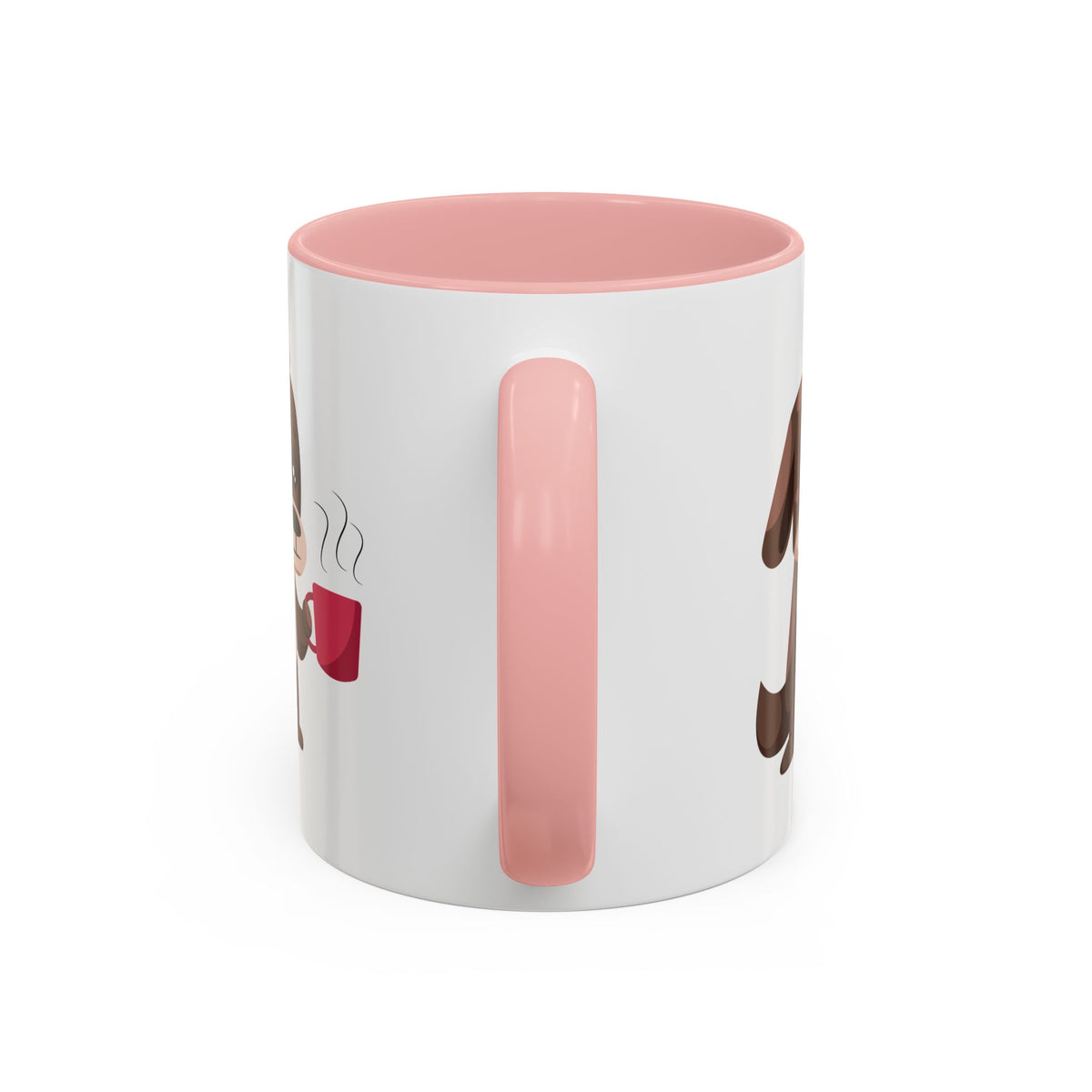 Cute Coffee Dog Mug — Adorable Puppy Holding Coffee Accent Mug (11/15 oz)