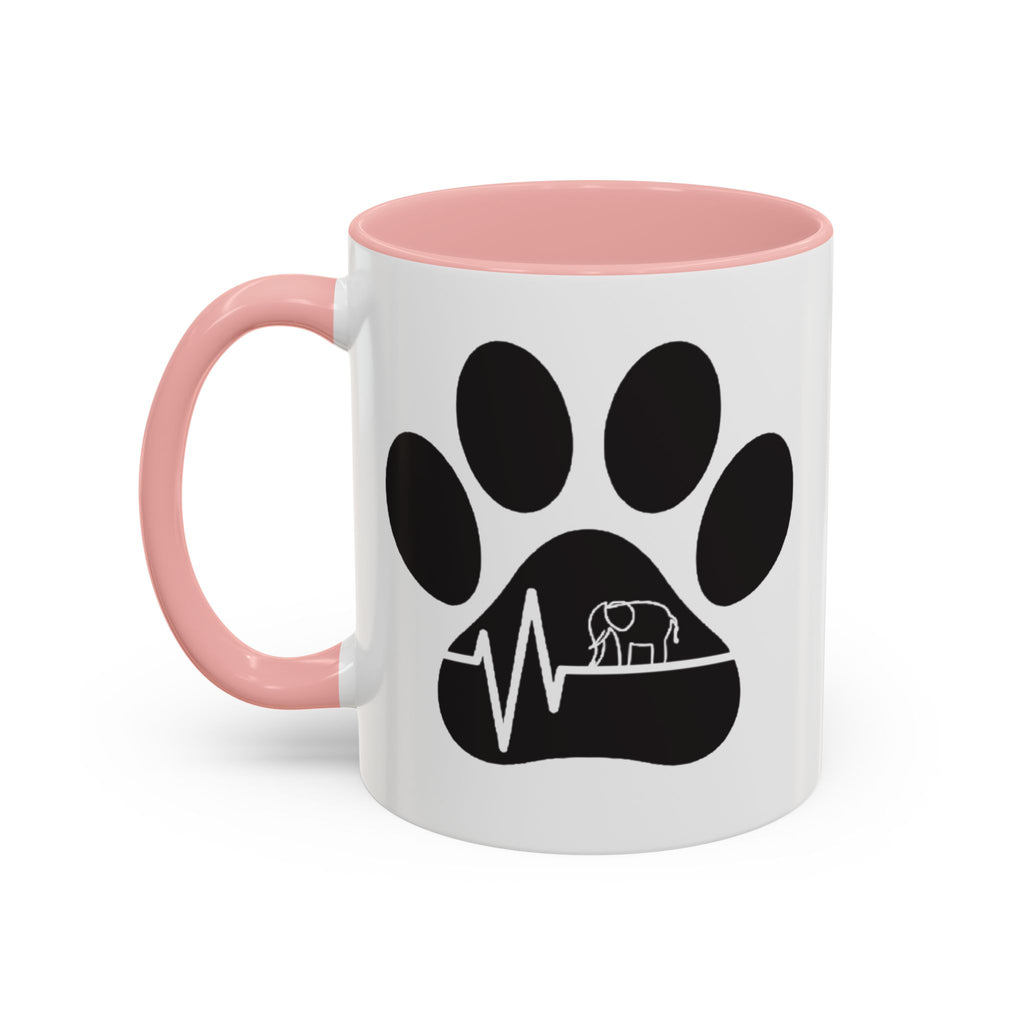 Elephant Paw Coffee Mug — Animal Rescue Heartbeat Accent Mug