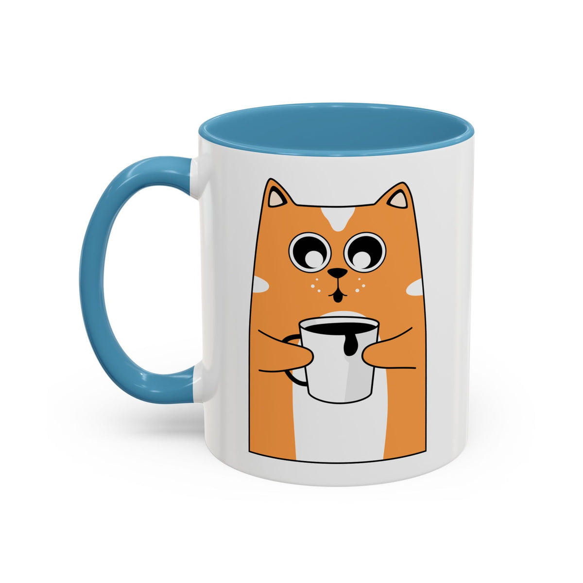 Sleepy Cat Accent Mug — 11/15oz Coffee Cup with Cat Design