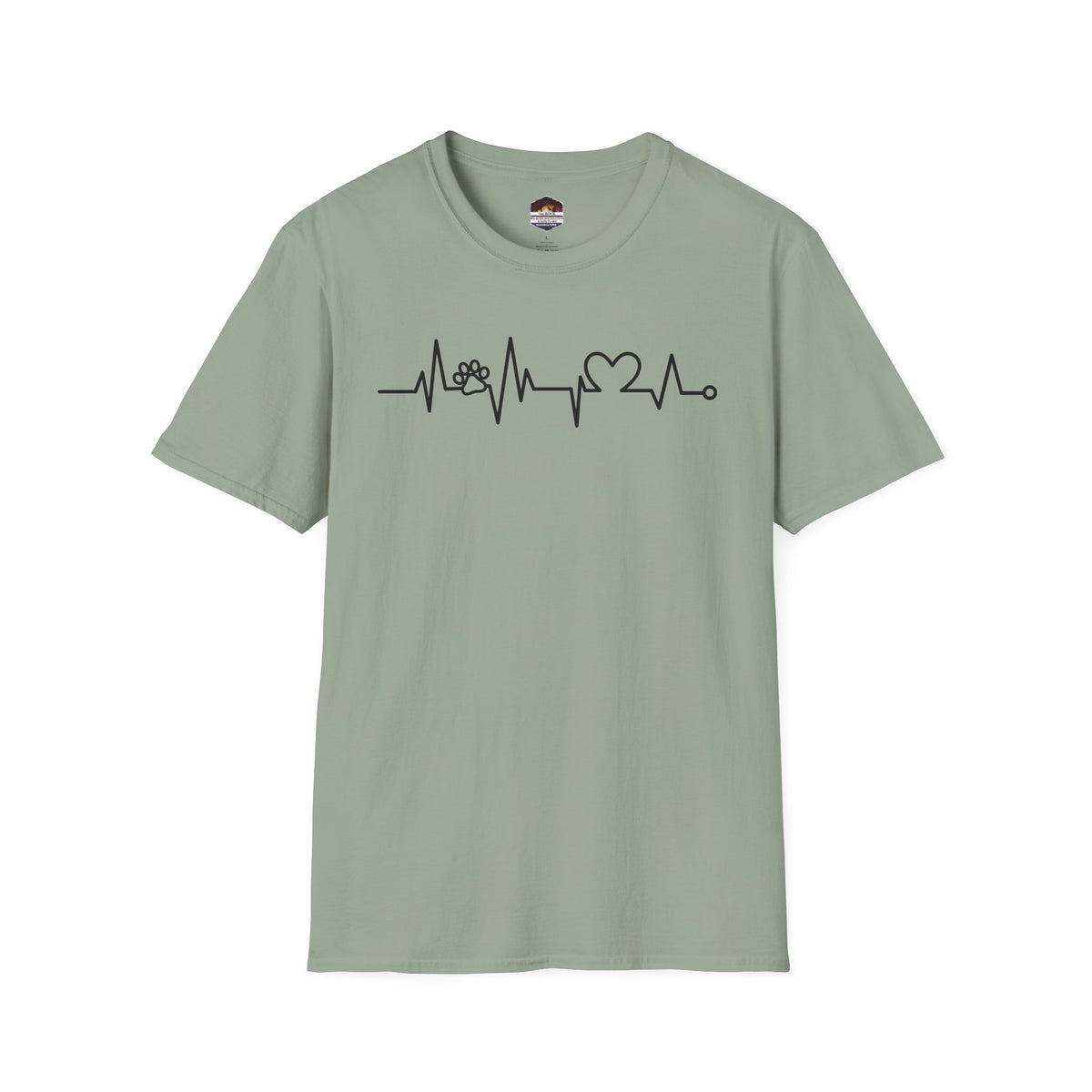 Heartbeat Paw & Heart T-Shirt — Pet Lover EKG Tee