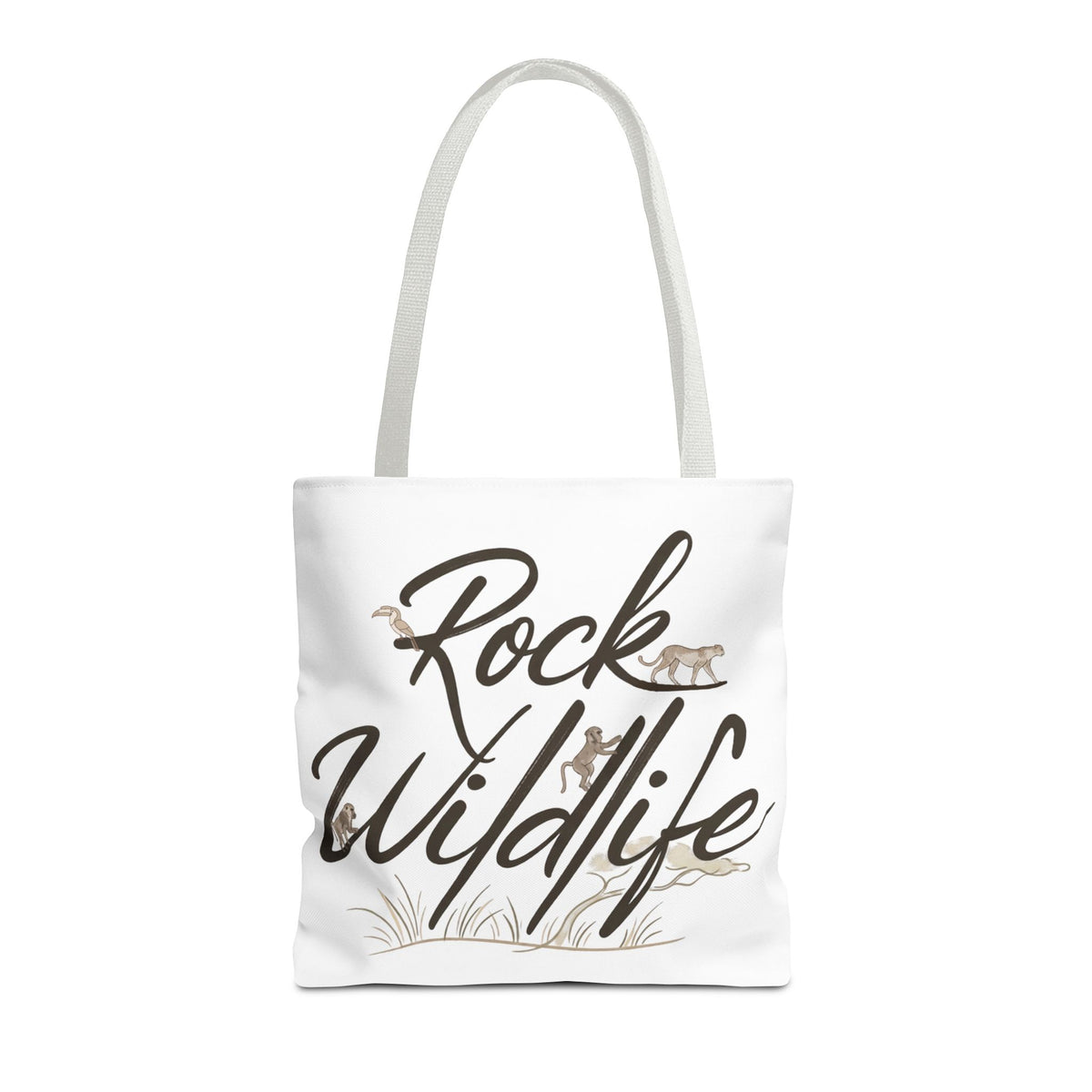 Rock Wildlife Tote Bag — Rustic Nature Animal Print Tote