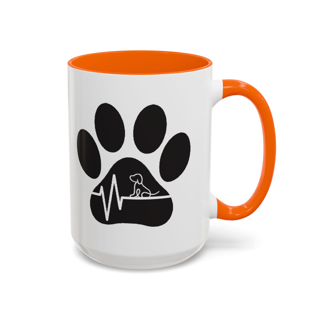 Dog Paw Heartbeat Coffee Mug — Pet Lover Accent Mug (11/15oz)